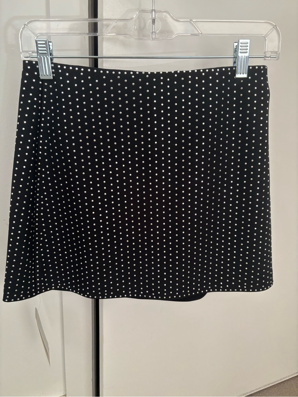 Abercrombie & Fitch Black Mini Skirt with White Polka Dots